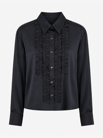 Zenggi Amsterdam Zenggi Sleek Ruffle Shirt ink blue