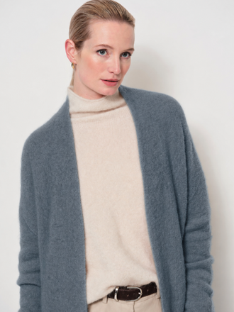 La Salle La Salle Open Cardigan iron bleu