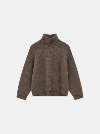 Zenggi Amsterdam Zenggi Llama Cotton Roll Neck Sweater brownstone