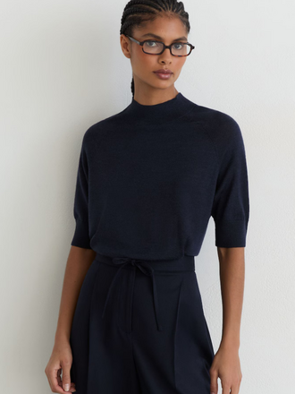 REISS Reiss Sienna Merino Heavyweight T-Shirt navy
