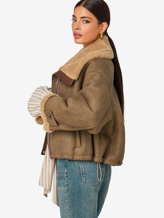 IBANA Ibana Jesmay Mantel Fake Lammy brownish green