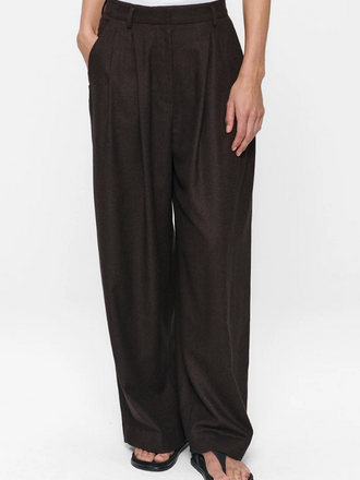 Zenggi Amsterdam Zenggi Soft Flannel Jade Elastic Pants brownstone check