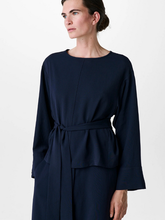 Zenggi Amsterdam Zenggi Jap Crepe Longsleeve Top midnight blue