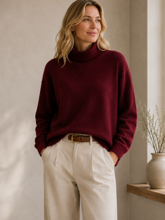 Absolut Cashmere Absolut Cashmere Clara Col Trui deep cherry