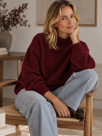 Absolut Cashmere Absolut Cashmere Alicia Trui V-hals deep cherry