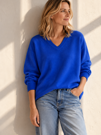 Absolut Cashmere Absolut Cashmere Alicia Trui V-hals cobalt