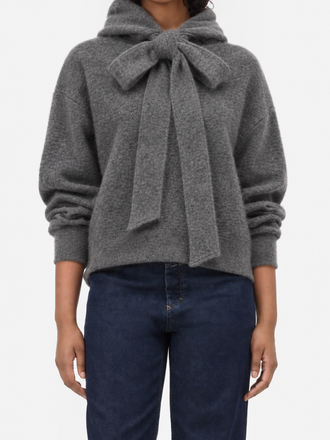 Closed Closed Hoody with Bow Tie dark grey melange