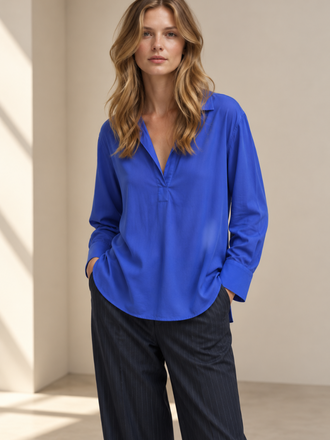 0039 Italy 0039 Italy Elda Blouse Zijden kobalt