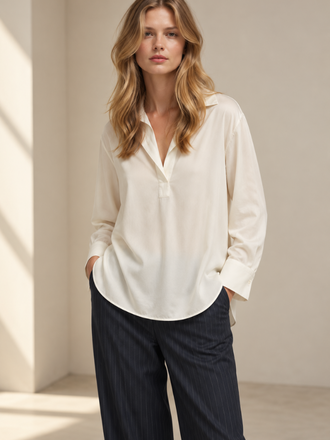 0039 Italy 0039 Italy Elda Blouse Zijden ecru