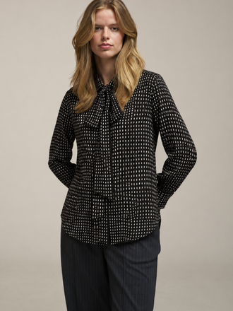 0039 Italy 0039 Italy Odetta Cuff Blouse met Strik Stipjes Print