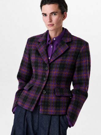 Zenggi Amsterdam Zenggi Vintage Wool Crop Waisted Jack violet check