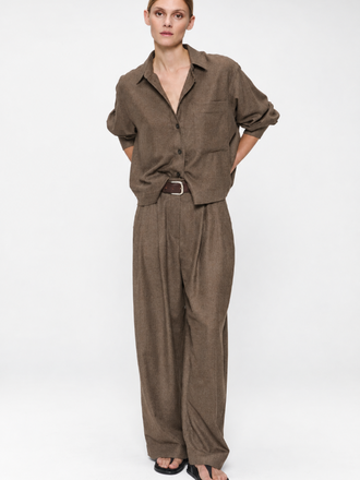 Zenggi Amsterdam Zenggi Soft Flannel Jade Elastic Pants llama