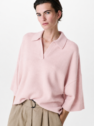 Zenggi Amsterdam Zenggi Fine Wool Dawson Polo Top rose