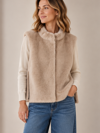 Pride To Be Pride To Be Honey Fake Fur Vest taupe