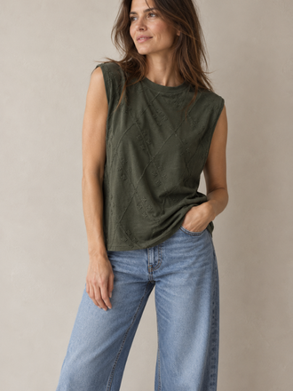 IRO IRO Horphee Mouwloze Top pine green