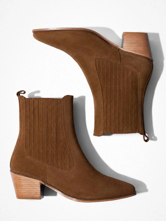 Janice Janice Colt Enkellaars Western Suede cognac