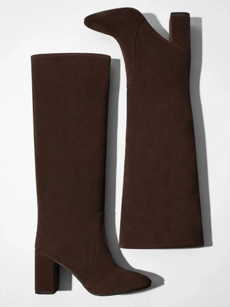 Janice Janice Roman Hoge Laars Suede donker bruin