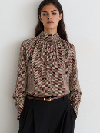 REISS Reiss Eden Print Top red