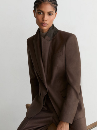 REISS Reiss Derby Blazer mocha brown