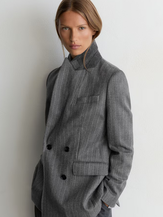 REISS Reiss Astrid Pinstripe Blazer grey