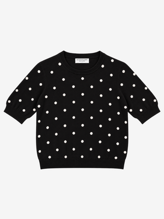 Majestic Filatures Majestic Filatures Trui Stippen noir-blanc