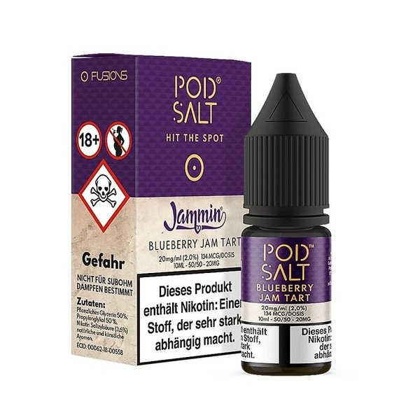 Pod Salt Pod Salt - Blueberry Jam Tart - 10 ml Salt Liquid - 20 mg Nikotin - Mit Steuerbanderole