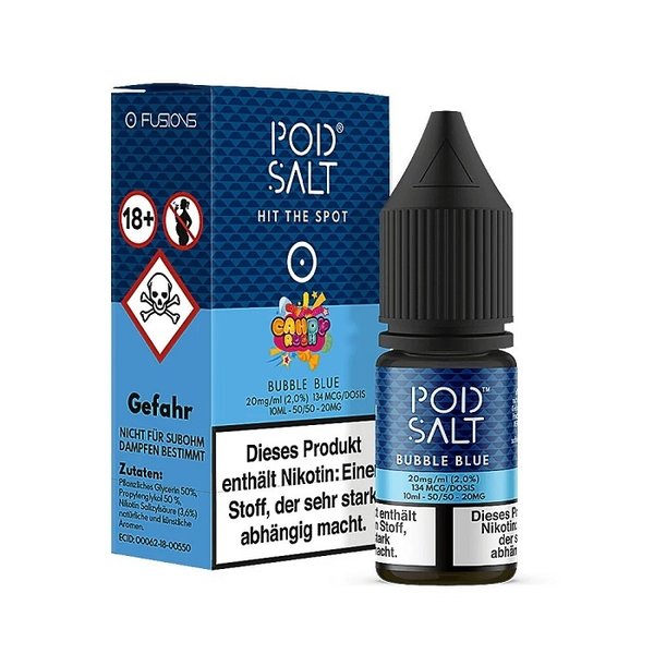 Pod Salt Pod Salt - Bubble Blue - 10 ml Salt Liquid - 20 mg Nikotin - Mit Steuerbanderole