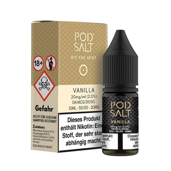 Pod Salt Pod Salt - Vanilla - 10 ml Salt Liquid - 11 mg | 20 mg Nikotin - NEUE STEUER !