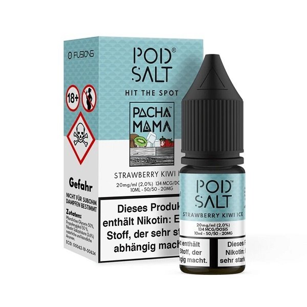 Pod Salt Pod Salt - Strawberry Kiwi Ice - Salzliquid - 10 ml - 11 mg | 20 mg Nikotin - Mit Steuerbanderole