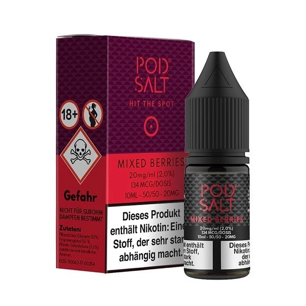 Pod Salt Pod Salt - Mixed Berries - 10 ml Salt Liquid - 11 mg | 20 mg Nikotin - Mit Steuerbanderole