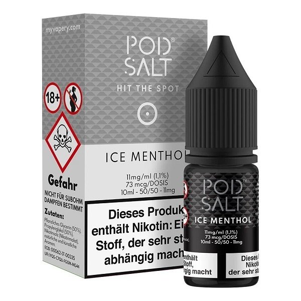 Pod Salt Pod Salt - Ice Menthol - 10 ml Salt Liquid - 11 mg | 20 mg Nikotin - NEUE STEUER !