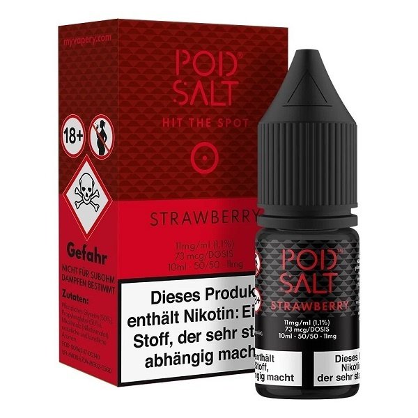 Pod Salt Pod Salt - Strawberry - 10 ml Salt Liquid - 11 mg | 20 mg Nikotin - Mit Steuerbanderole