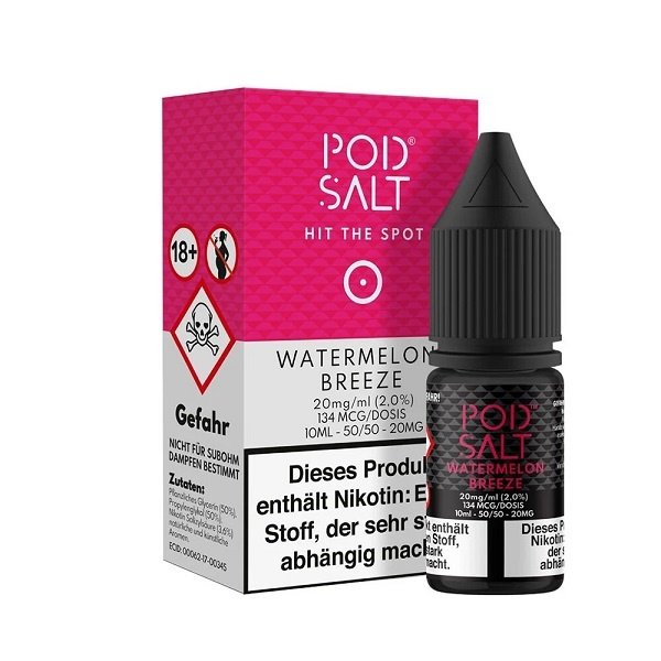 Pod Salt Pod Salt - Watermelon Breeze - 10 ml Salt Liquid - 11 mg | 20 mg Nikotin - Mit Steuerbanderole