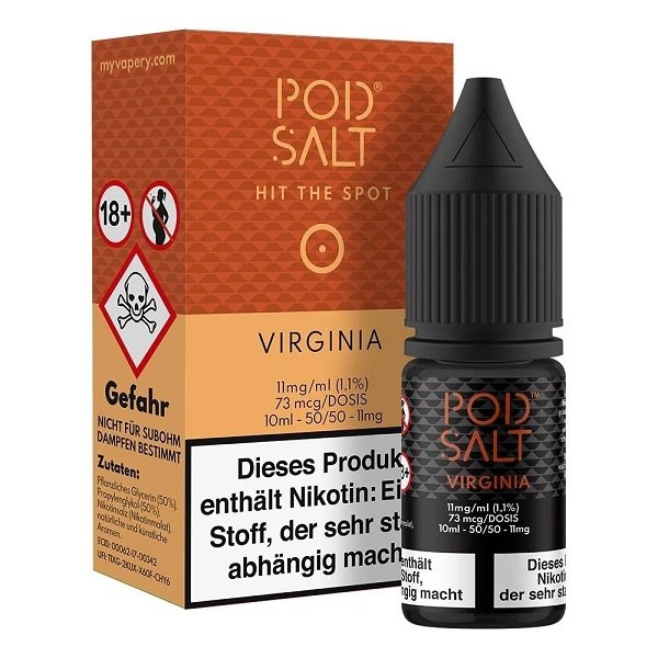 Pod Salt Pod Salt - Virginia Gold - 10 ml Salzliquid - 11 mg | 20 mg Nikotin - Mit Steuerbanderole