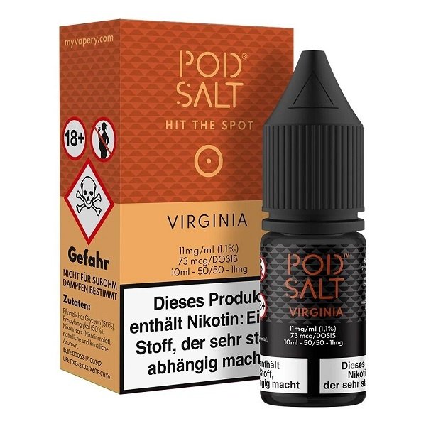 Pod Salt Pod Salt - Virginia Gold - 10 ml Salzliquid - 11 mg | 20 mg Nikotin - Mit Steuerbanderole