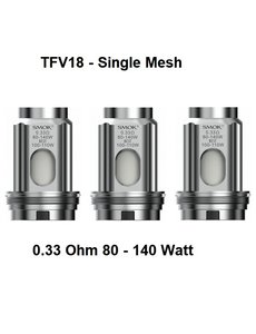 SMOK TFV18 - Verdampferköpfe - Single Mesh Coils - 0.33 Ohm - 3er Pack