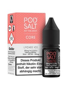 Pod Salt Pod Salt - Lychee Ice - 10 ml Salt Liquid - 11 mg | 20 mg Nikotin - NEUE STEUER !