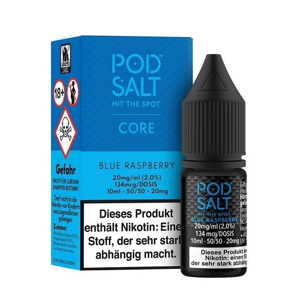 Pod Salt Pod Salt - Blue Raspberry - 10 ml Salt Liquid - 11 mg | 20 mg Nikotin - Mit Steuerbanderole