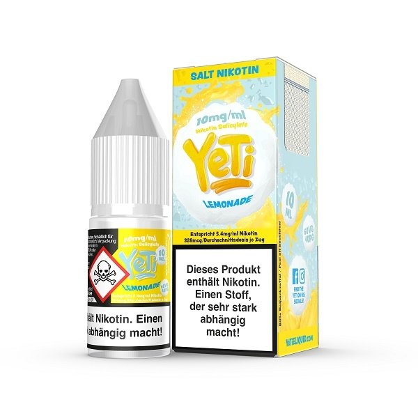 Yeti Yeti - Lemonade - 10 mg | 20 mg - Nikotinsalz 10 ml - Mit Steuerbanderole