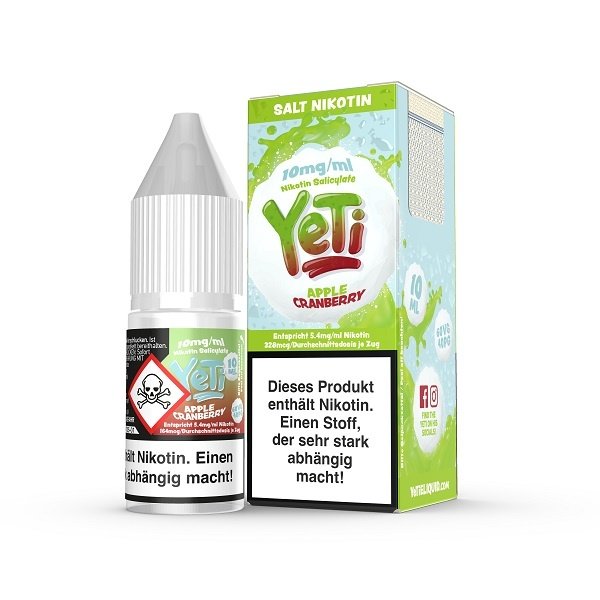Yeti Yeti - Apple Granberry - 10 mg | 20 mg - Nikotinsalz 10 ml - Mit Steuerbanderole