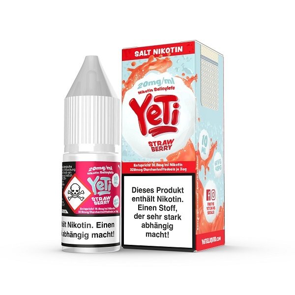 Yeti Yeti - Strawberry - 20 mg - Nikotinsalz 10 ml - Mit Steuerbanderole