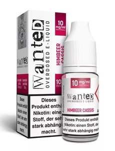 Wanted Wanted - Himbeer Cassis - 10 mg - Overdosed - 10 ml Nikotinsalzliquid - Mit Steuerbanderole