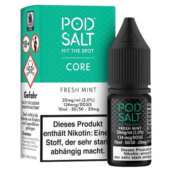 Pod Salt Pod Salt - Fresh Mint - 10 ml Salt Liquid - 11 mg | 20 mg Nikotin - Mit Steuerbanderole