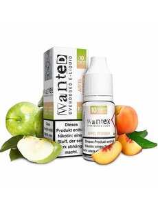 Wanted Wanted - Apfel Pfirsich - 10 mg - Overdosed - 10 ml Nikotinsalzliquid - Mit Steuerbanderole