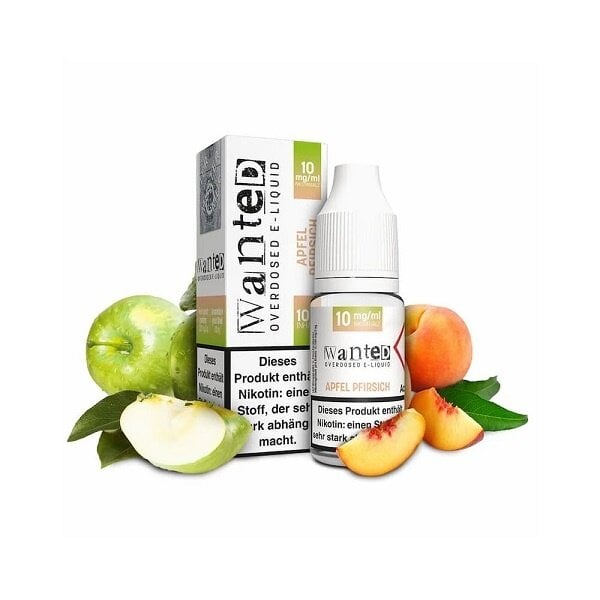 Wanted Wanted - Apfel Pfirsich - 10 mg - Overdosed - 10 ml Nikotinsalzliquid - Mit Steuerbanderole
