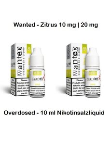 Wanted Wanted - Zitrus - 10 mg | 20 mg - Overdosed - 10 ml Nikotinsalzliquid - Mit Steuerbanderole