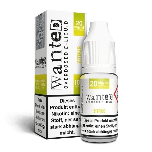 Wanted Wanted - Zitrus - 20 mg - Overdosed - 10 ml Nikotinsalzliquid - Mit Steuerbanderole