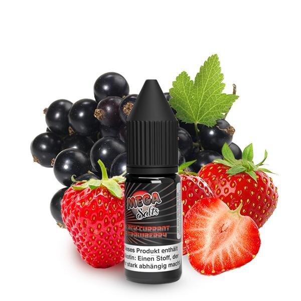 Mega Salts Mega Salts - Blackcurrant Strawberry - 20 mg Nikotin - 10 ml Nikotinsalz Liquid - Mit Steuerbanderole