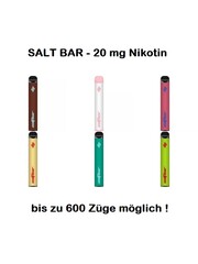 Salt Bar Salt Bar - Einweg E-Zigarette - 20 mg | 0 mg - 600 Züge - Mit Steuerbanderole - ABVERKAUF !