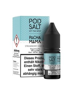 Pod Salt Pod Salt - Strawberry Kiwi Ice - Salzliquid - 10 ml - 11 mg | 20 mg Nikotin - Mit Steuerbanderole